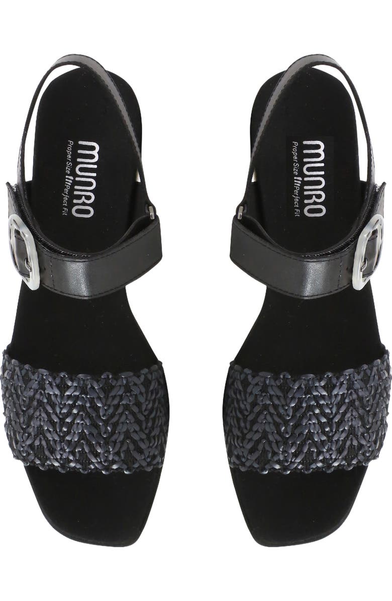 Munro Leeland Ankle Strap Sandal - Multiple Widths Available, Alternate, color, Black Raffia/ Leather