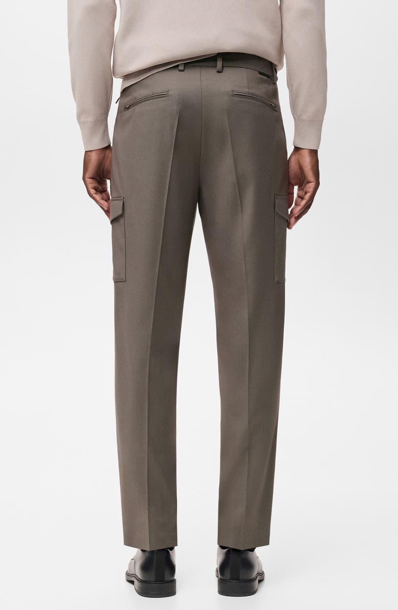 MANGO Slim Fit Thermolite<sup>®</sup> Pleated Cargo Pants, Alternate, color, Medium Brown