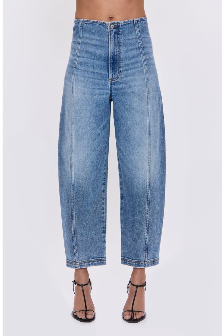 Blair Bandless High Waist Crop Barrel Jeans, Main, color, SARDINIA