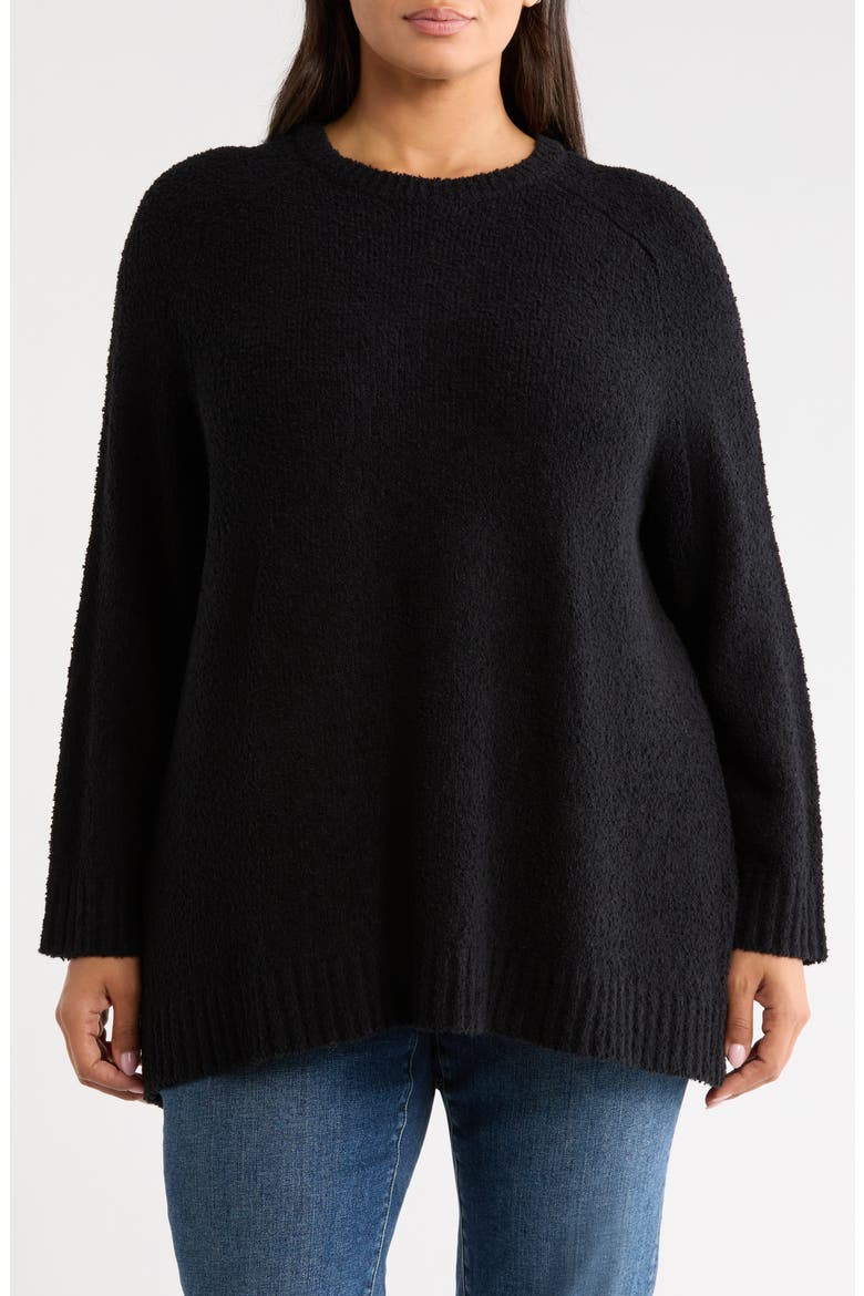 Organic Cotton & Cashmere Crewneck Sweater, Main, color, BLACK
