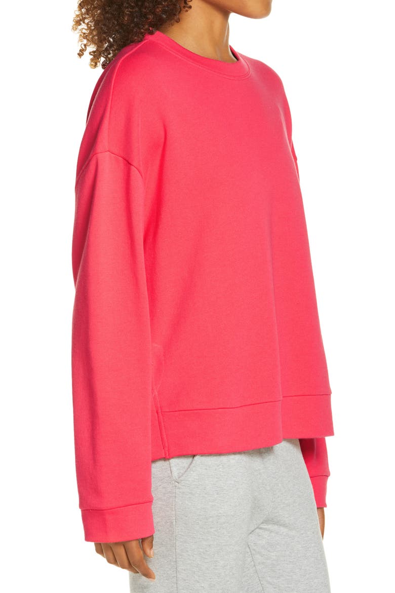 Costa Side Split Crewneck Sweatshirt, Alternate, color, PINK PARADISE