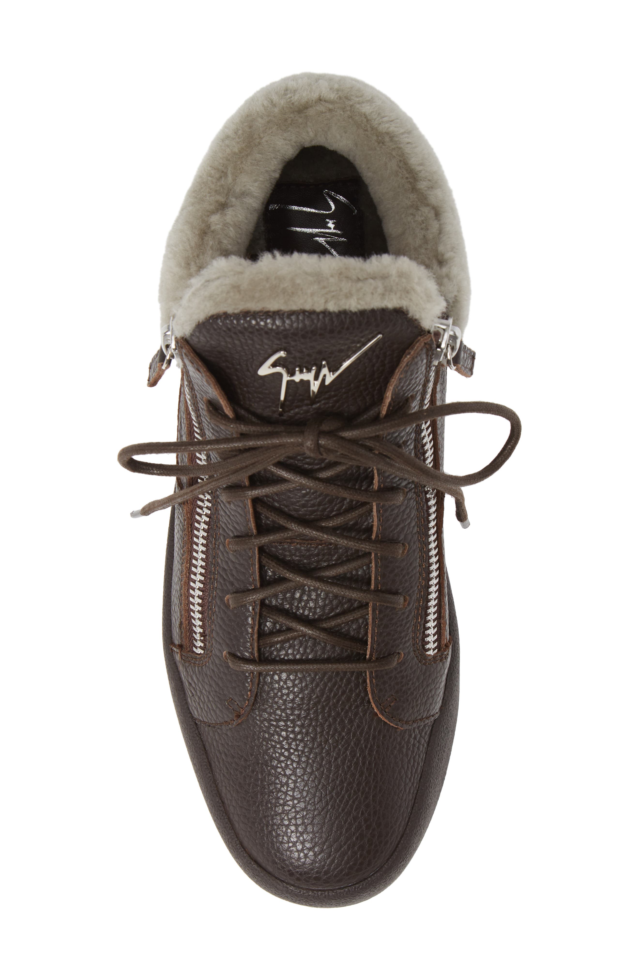 Giuseppe Zanotti Genuine Shearling Sneaker, Alternate, color, 