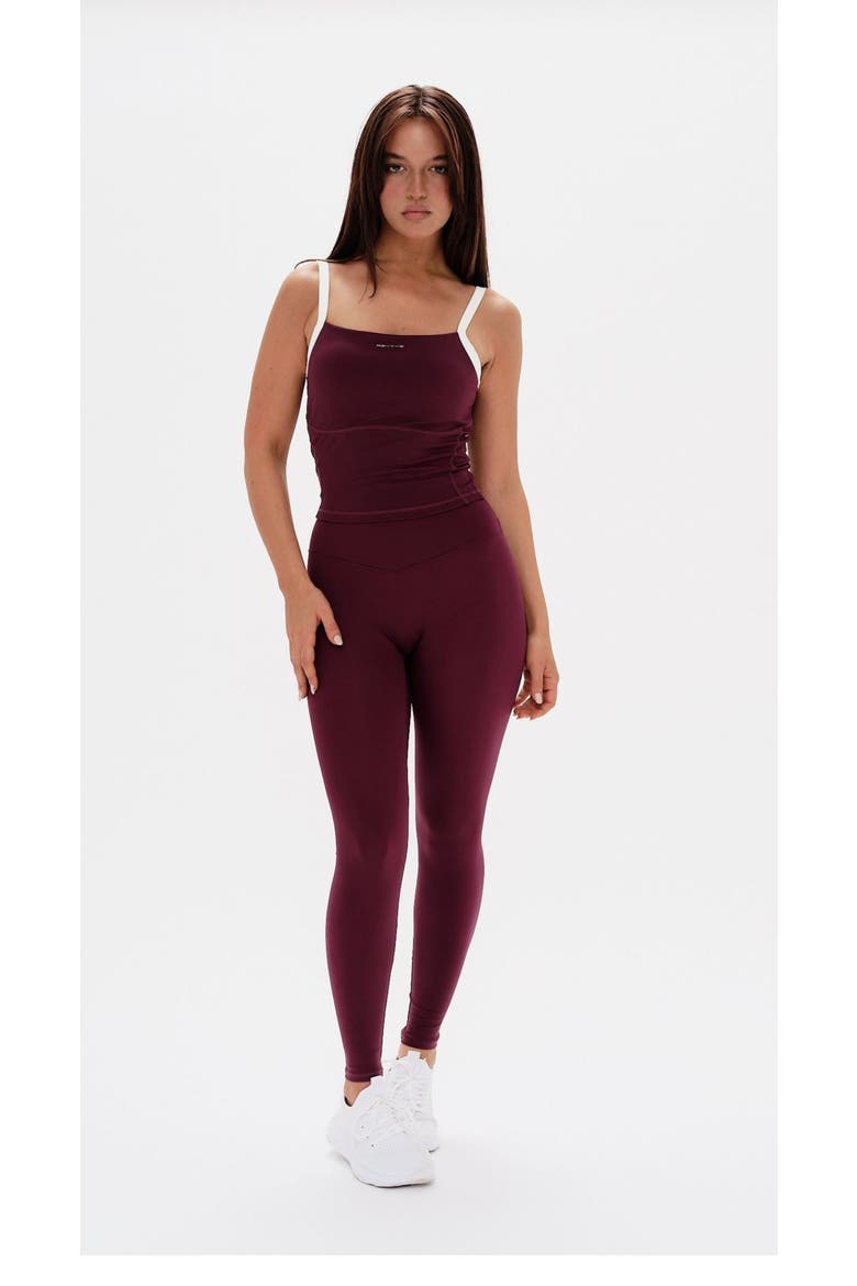 High-Waisted Legging, Alternate, color, Mulberry Merlot