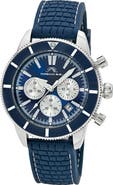 PORSAMO BLEU Brandon Chronograph Rubber Strap Watch, 44mm
