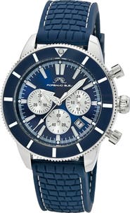 PORSAMO BLEU Brandon Chronograph Rubber Strap Watch, 44mm