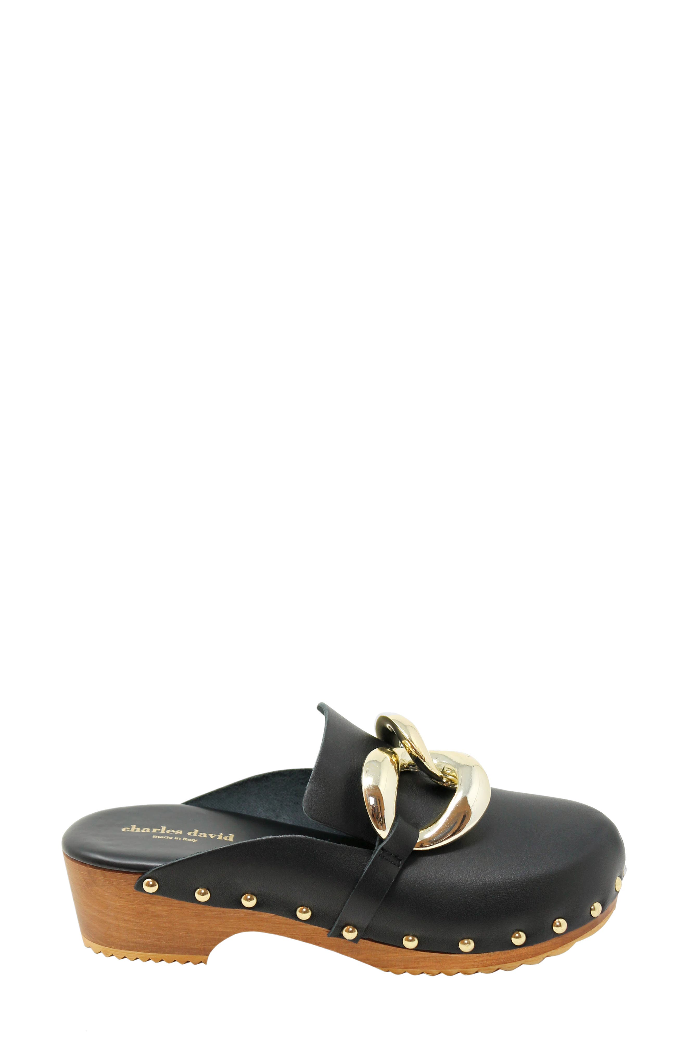Charles David Siena Clog, Alternate, color, Black-Lech