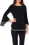 Chaus Tipped Bell Sleeve Top