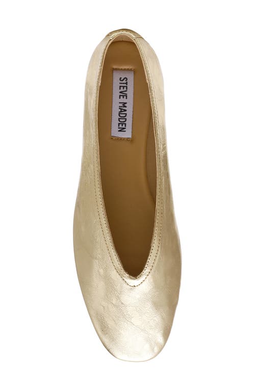 Shop Steve Madden Leni Flat In Gold Leather