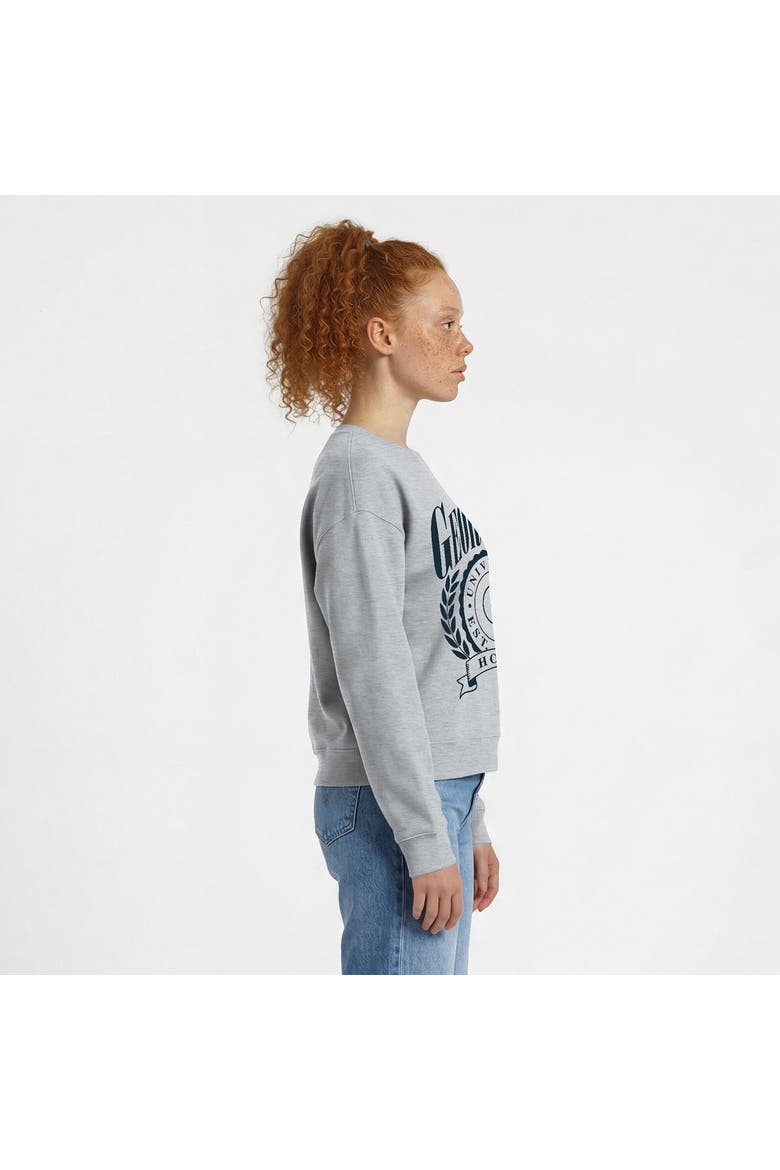 Women's Champion  Heather Gray Georgetown Hoyas Academic Crest Powerblend Crewneck Sweatshirt, Alternate, color, Heather Gray
