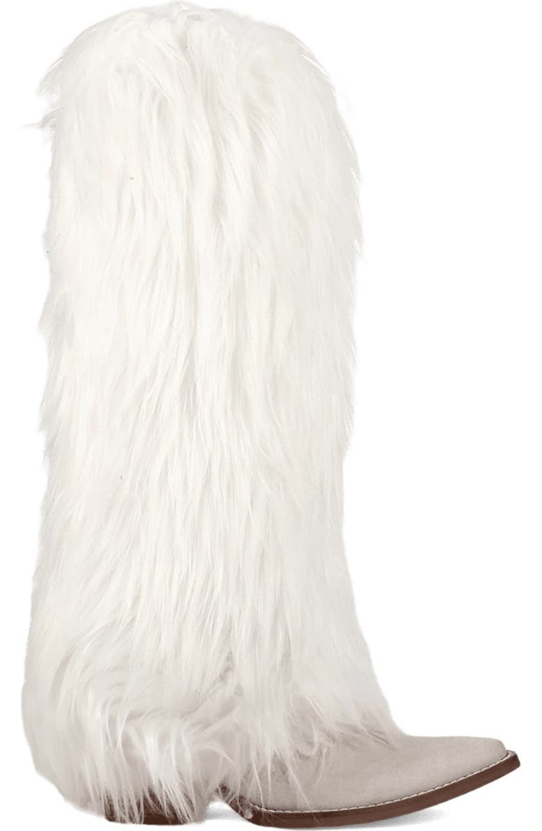 Dingo Snuggle Faux Fur Western Boot, Alternate, color, White