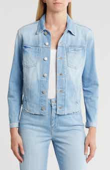 L'AGENCE Janelle Raw Cut Slim Denim Jacket