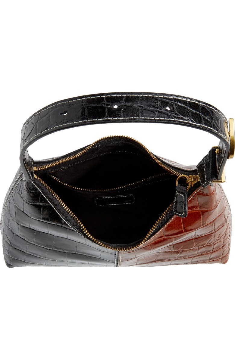 STAUD Scotty Croc Embossed Leather Top Handle Bag, Alternate, color,