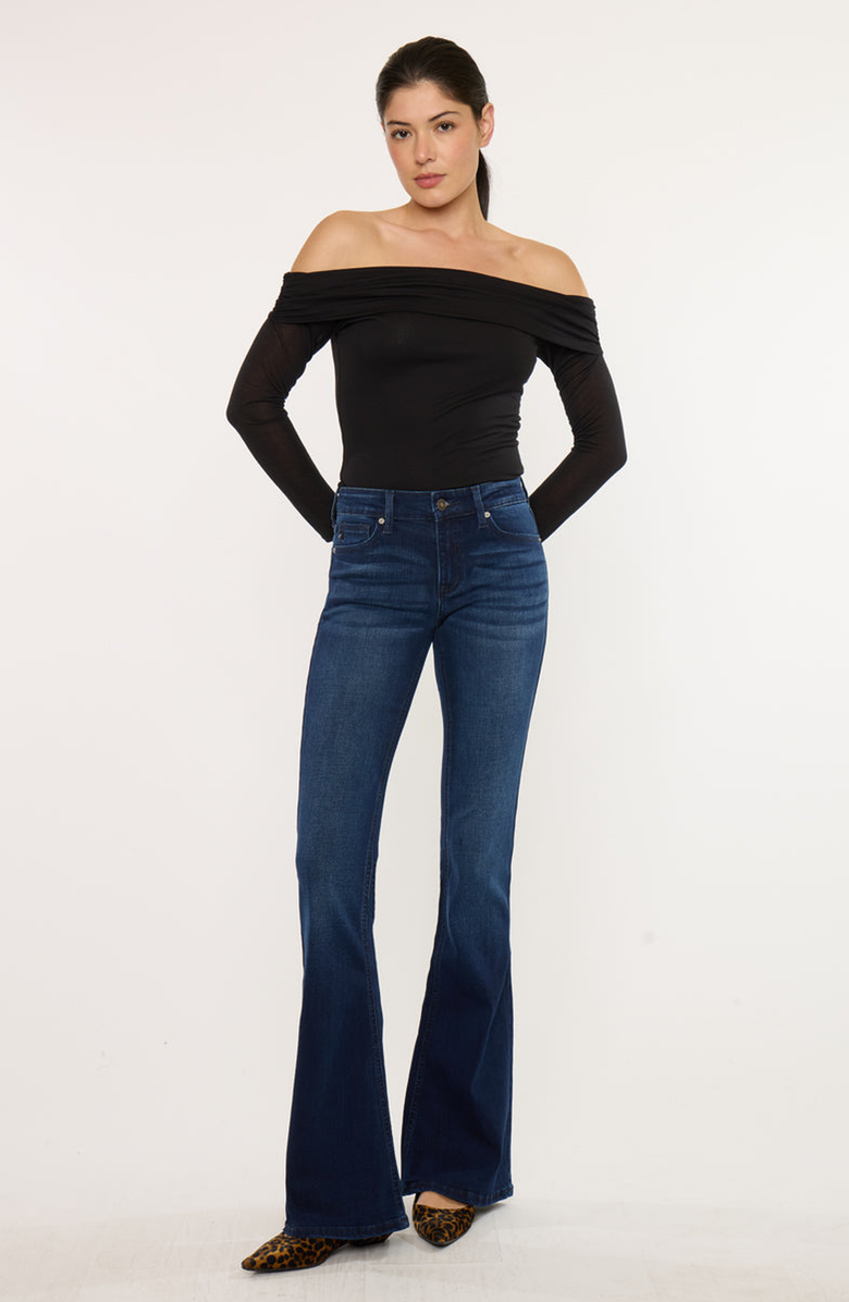 KanCan Trisha Mid Rise Classic Flare Jeans, Alternate, color, Dark Wash