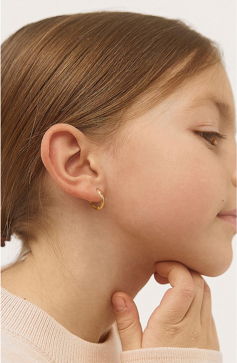 In Season Jewelry 14k The Tiny Hoop Earrings, Alternate, color, Gold