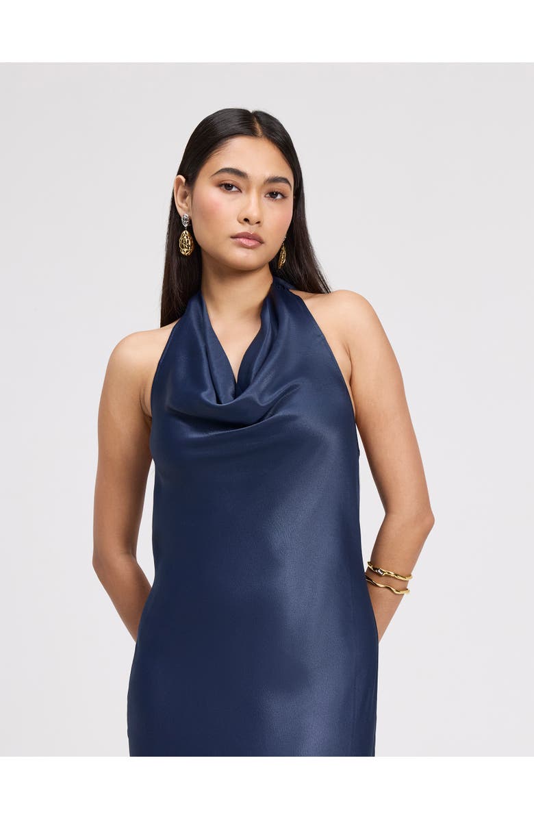 Ghost London Elara Cowl Front Satin Maxi Dress, Alternate, color, Navy