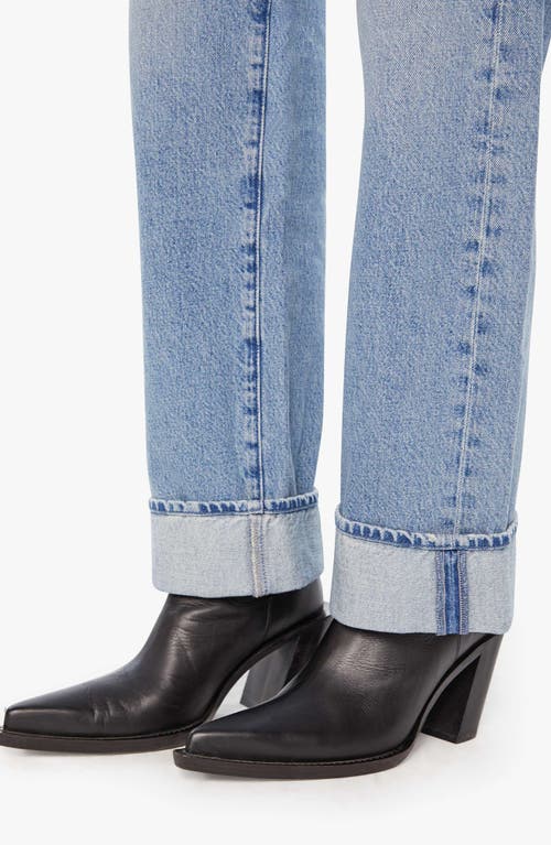 Mother The Dodger Skimp High Waist Cuffed Hem Wide Leg Jeans In Blue