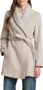 Lauren Ralph Lauren Plaid Wool Wrap Coat
