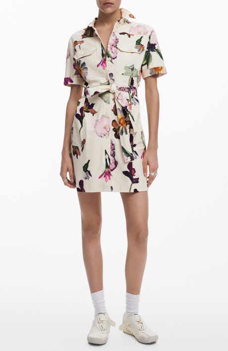 Desigual Floral Belted Mini Shirtdress