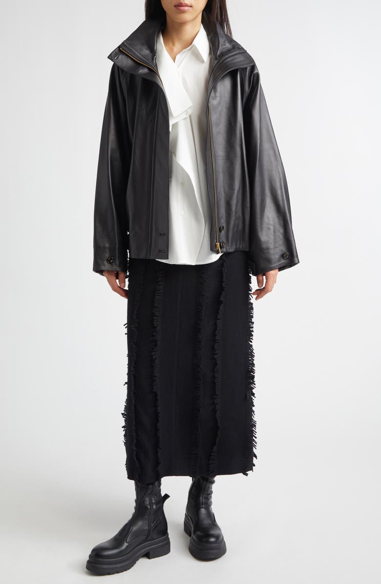 EENK Fringe Wool Skirt, Alternate, color, Black Wool