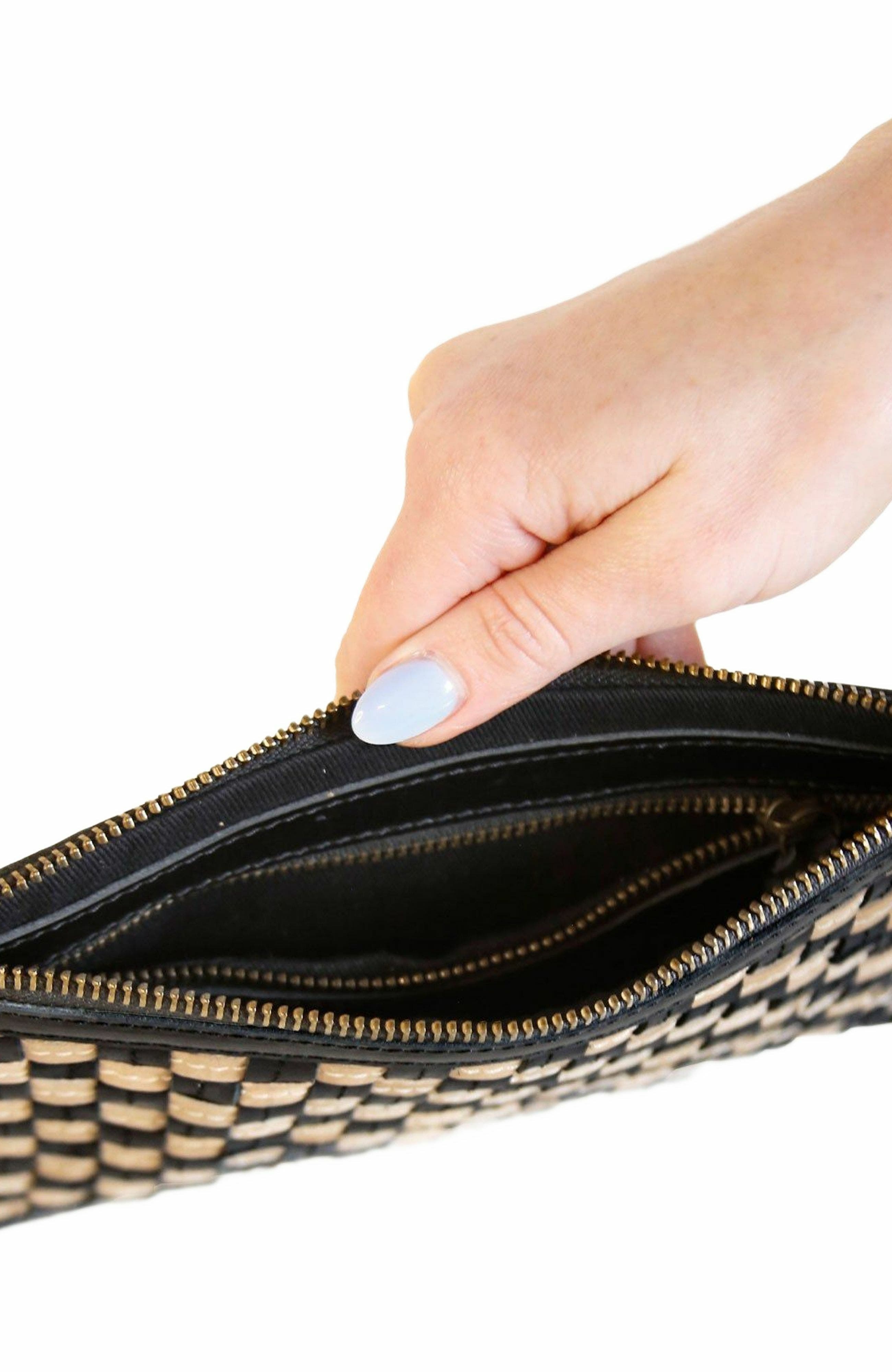 ABLE Nesmia Basketweave Clutch, Alternate, color, 