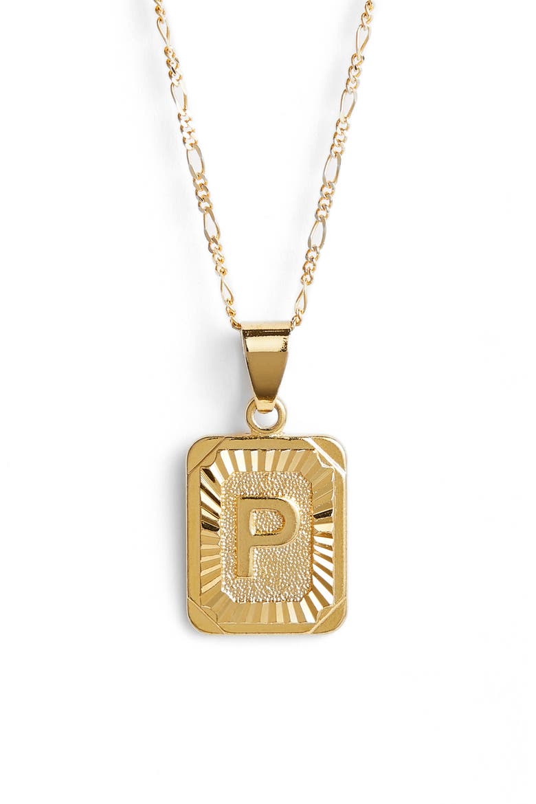 Initial Pendant Necklace, Main, color, GOLD-P