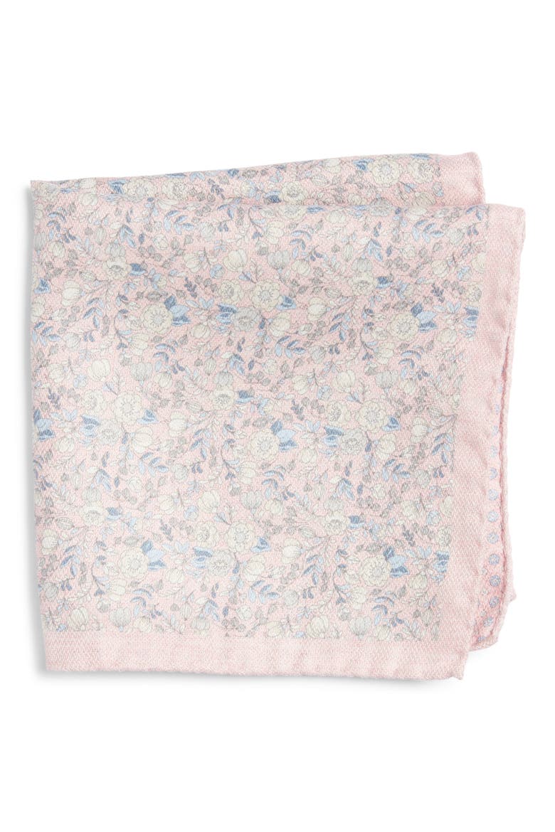 Yukon Reversible Silk Pocket Square, Main, color, PINK