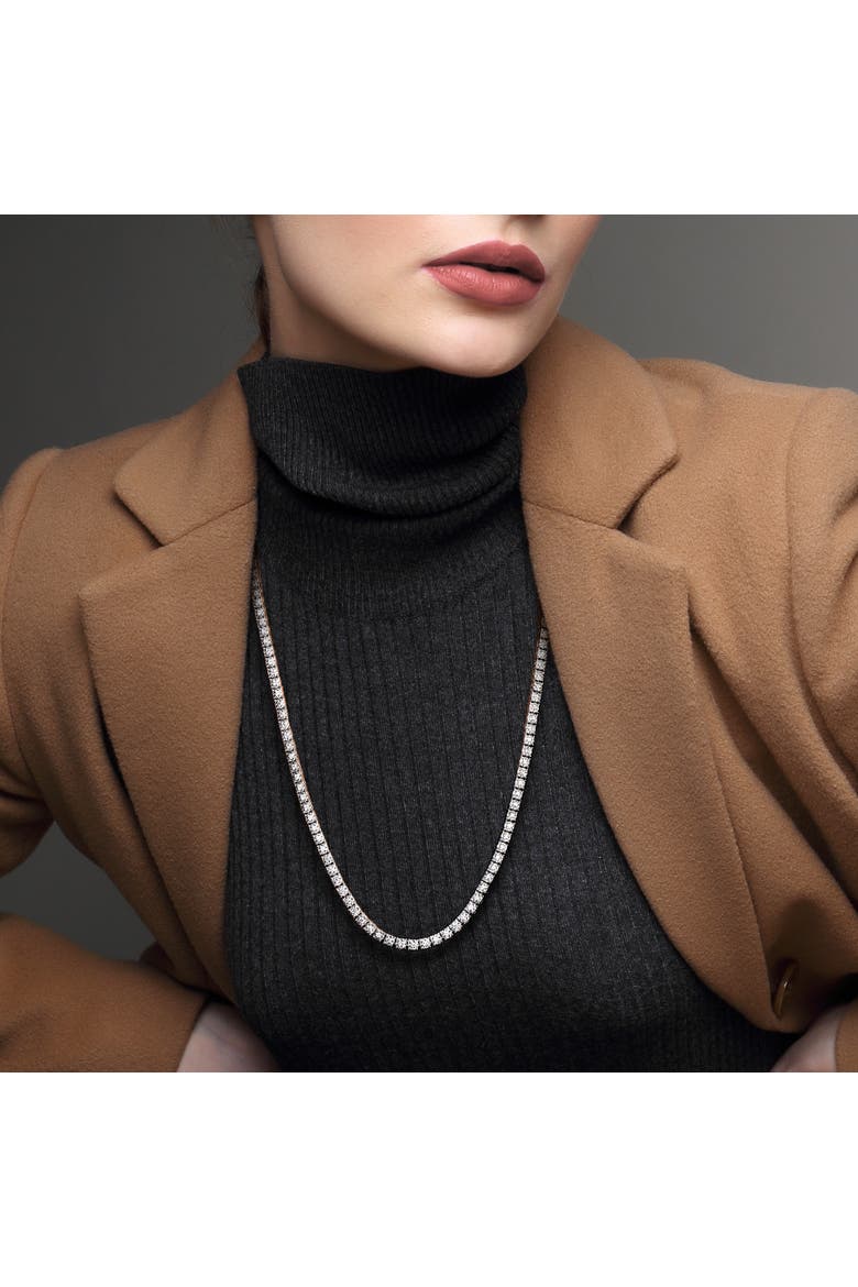 Lab-Grown Diamond Tennis Necklace, Alternate, color, Sterling Silver