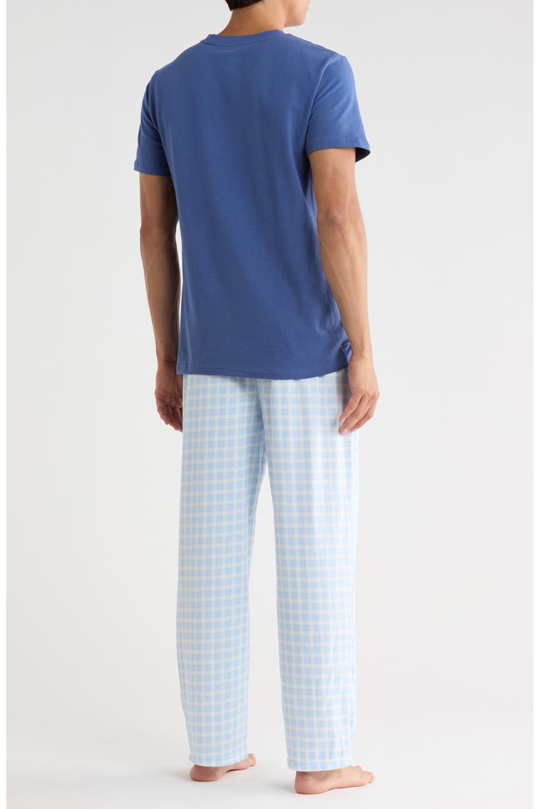 Pocket T-Shirt & Plaid Pajama Pants Set, Alternate, color, DRESS BLUE/ NANTUCKET BREEZE