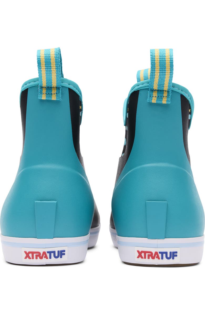 XTRATUF x Salmon Sisters Waterproof Ankle Deck Boot, Alternate, color, Black/ Tails And Scales