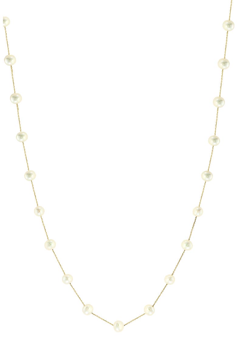 14K Yellow Gold Freshwater Pearl Y-Drop Necklace, Main, color, 14K Gold