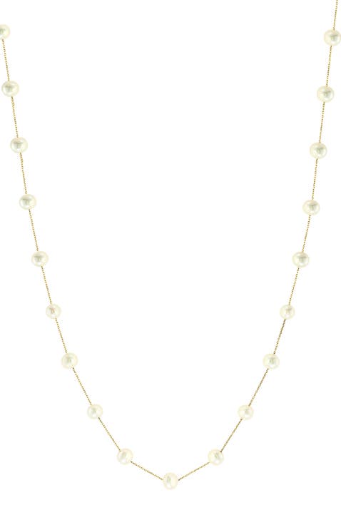 14K Yellow Gold Freshwater Pearl Y-Drop Necklace