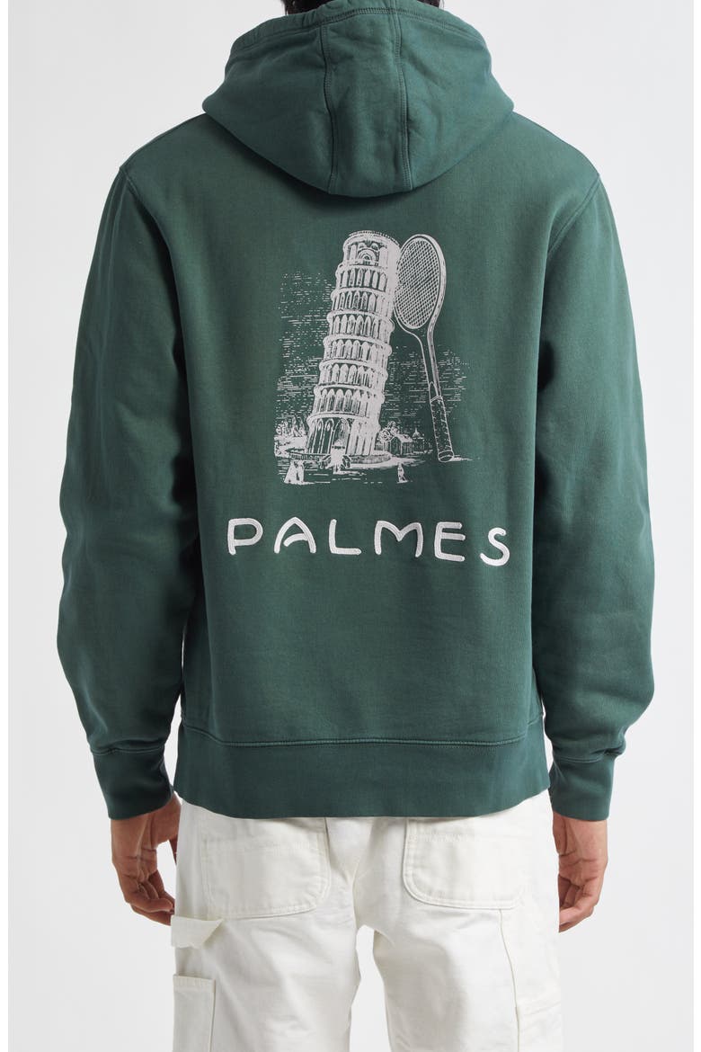 Tower Graphic Hoodie, Alternate, color, DARK GREEN