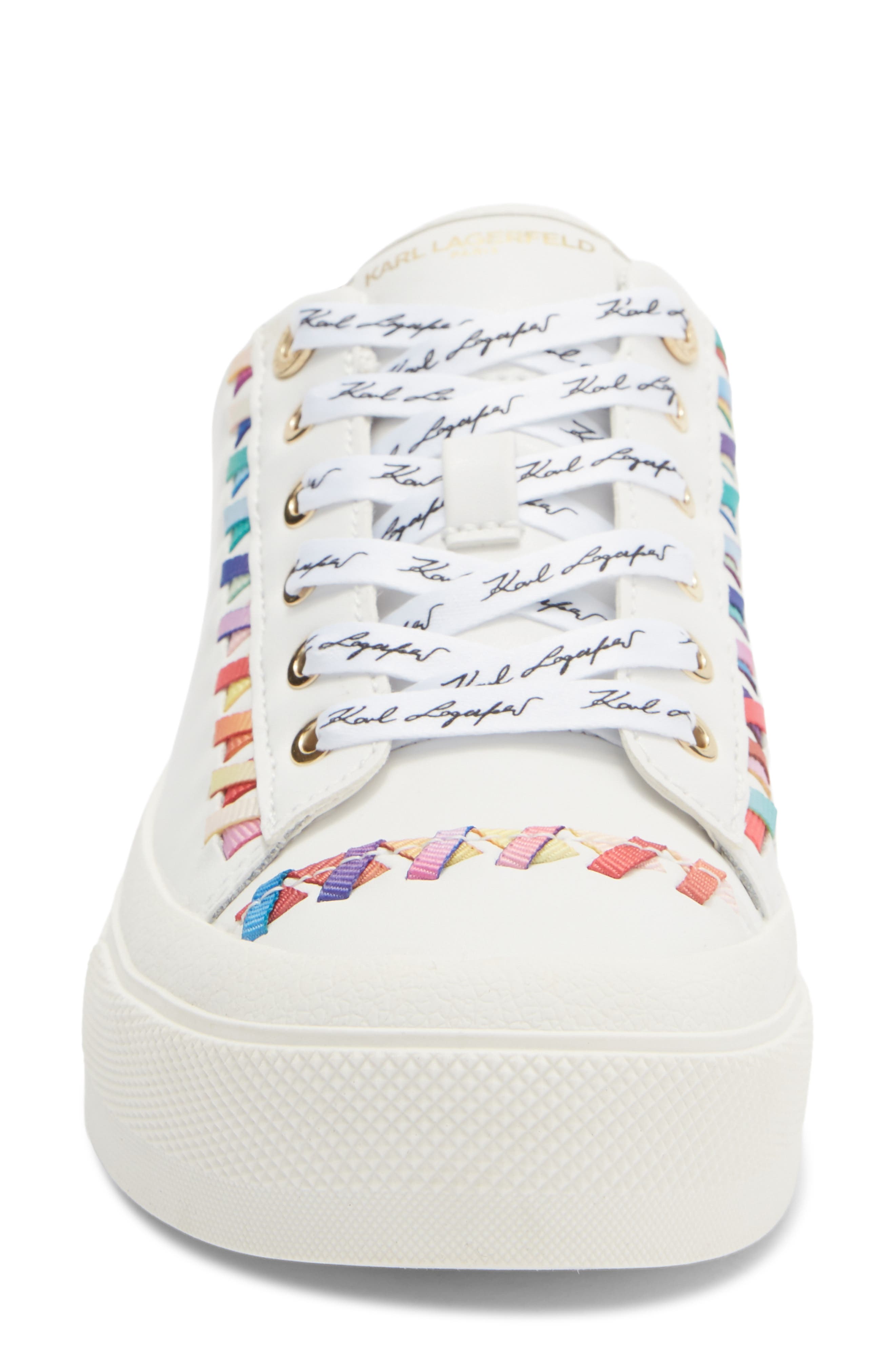 KARL LAGERFELD PARIS Galva Platform Sneaker, Alternate, color, Bright White