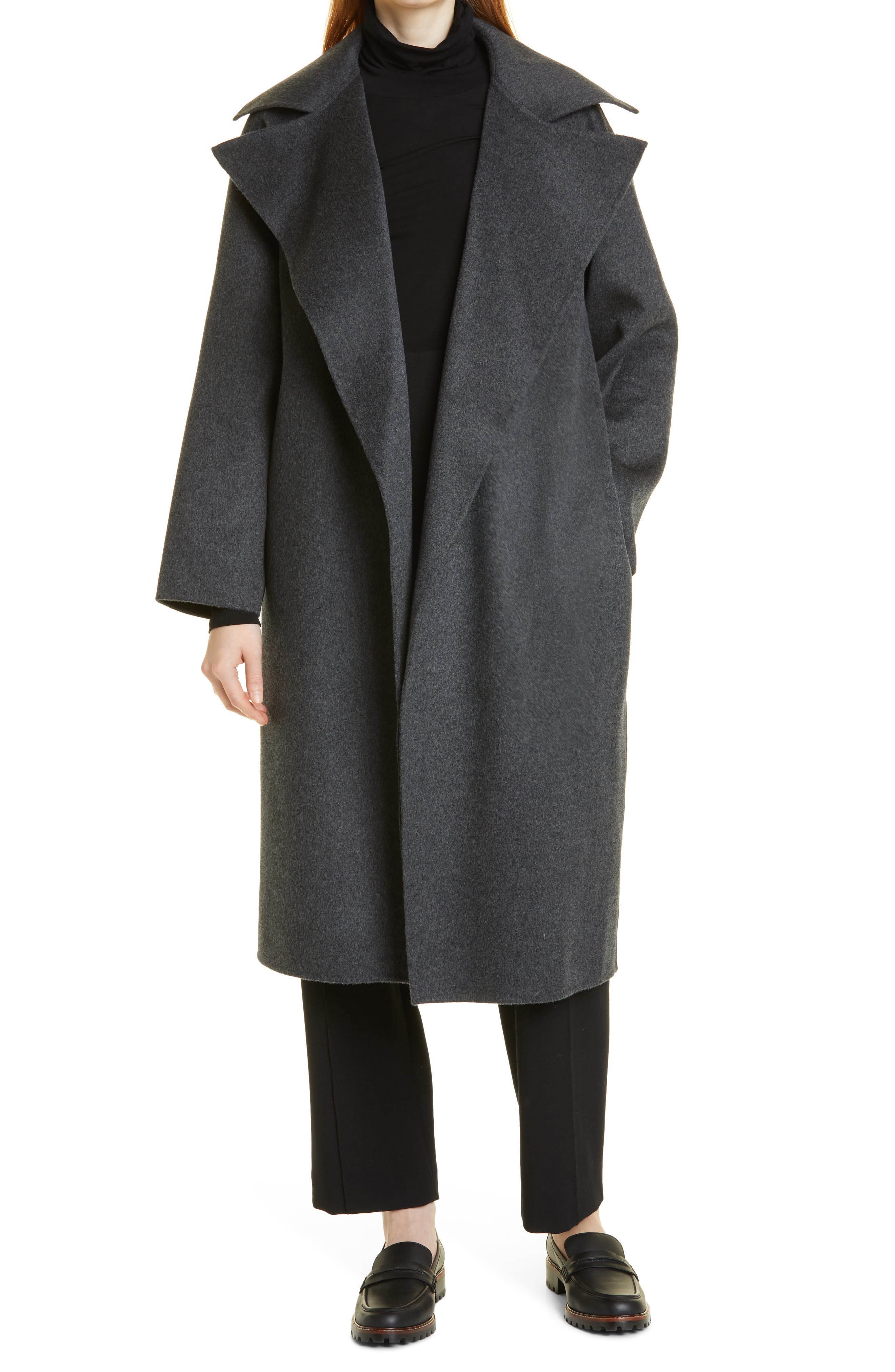 Nordstrom Signature Waterfall Lapel Double Face Wool & Cashmere Coat ...