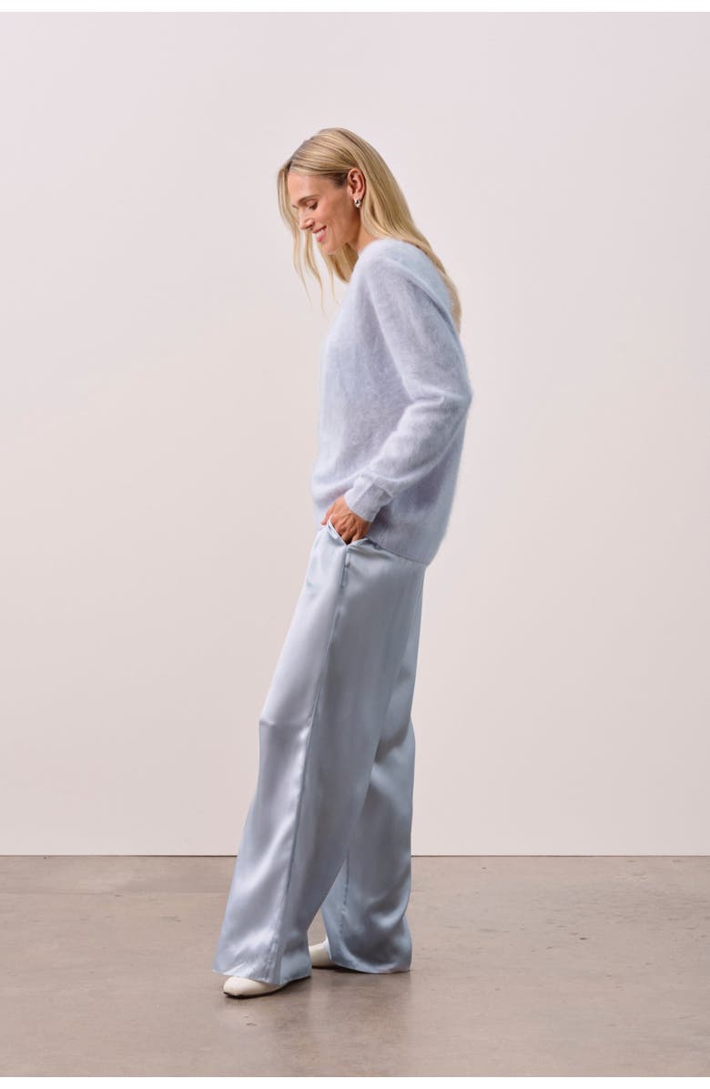 NAKED CASHMERE Brushed Crew Sweater, Alternate, color, Cloud