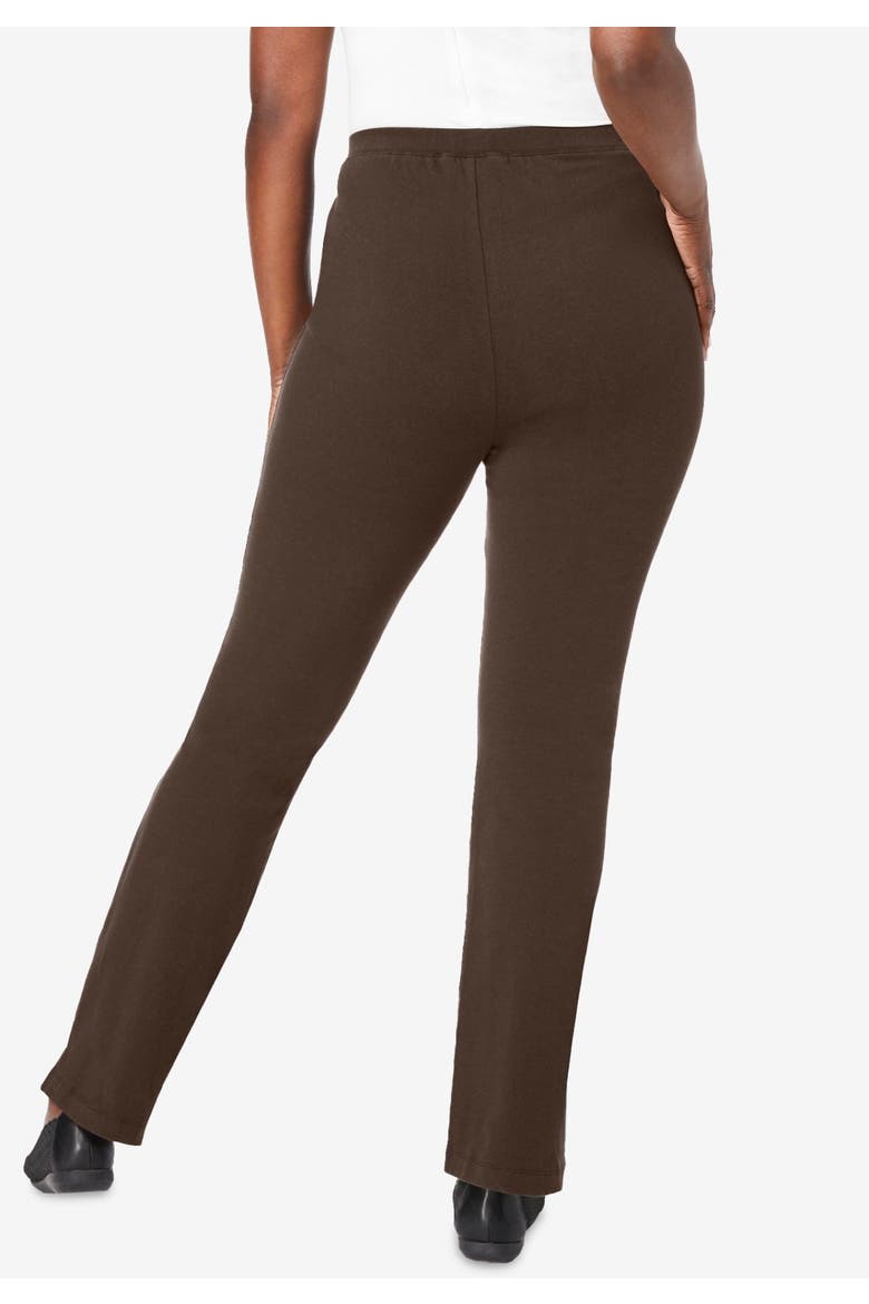 Everyday Stretch Cotton Straight Leg, Alternate, color, BLACK IVORY GLEN PLAID