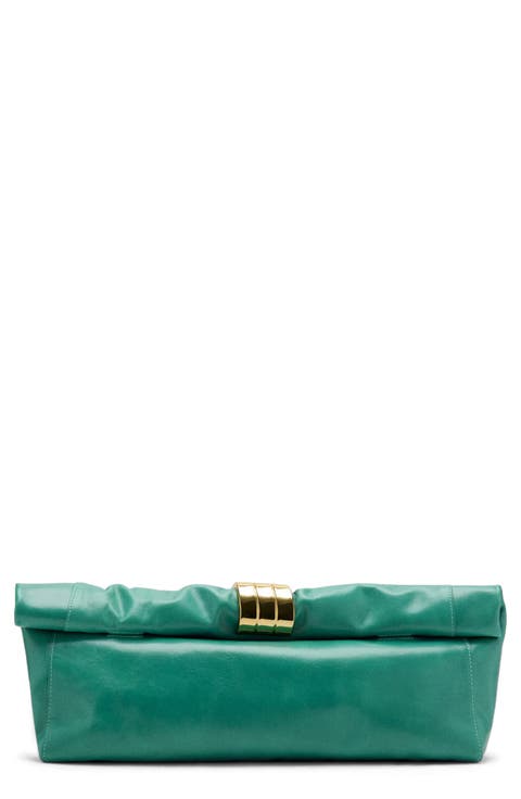 Starring Hailey Bieber Metallic Detail Clutch
