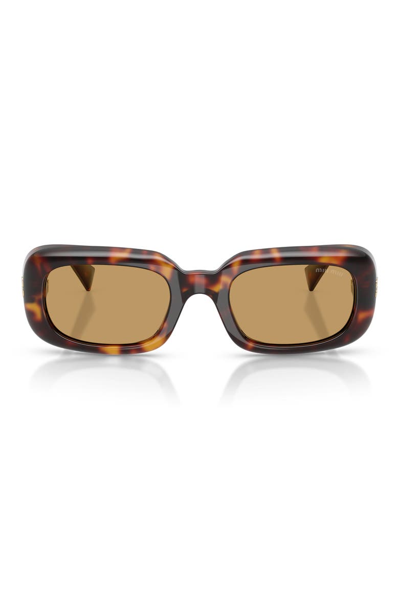 52mm Rectangular Sunglasses, Main, color, HAVANA / BROWN