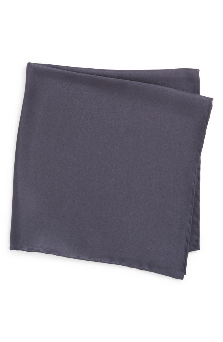 Thom Sweeney Silk Pocket Square, Main, color, Midnight Navy