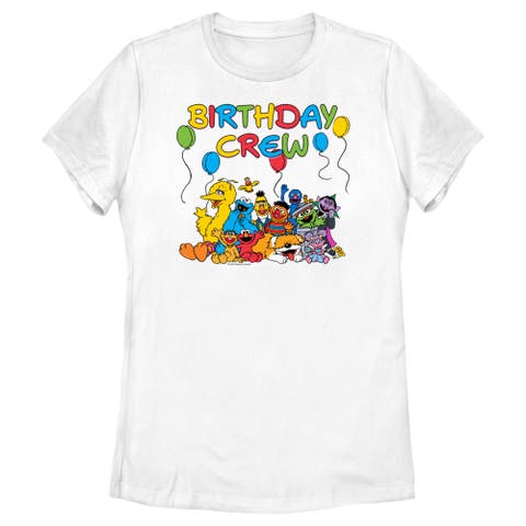 Women's Sesame Street Birthday Crew  Graphic T-Shirt