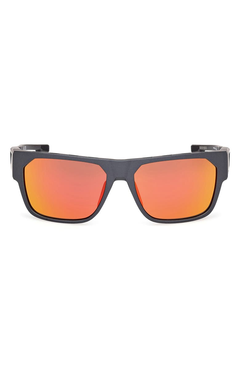 adidas 57mm Navigator Sunglasses, Main, color, Matte Black / Roviex Mirror