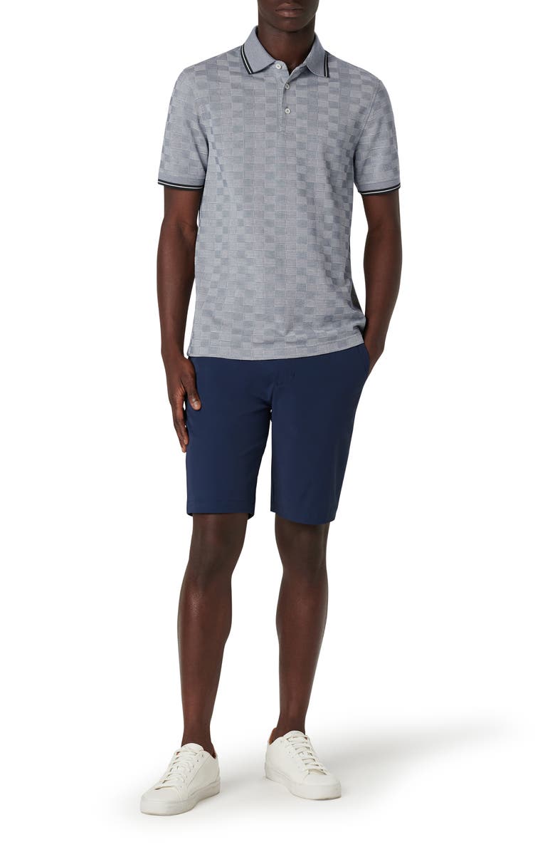 Bugatchi Checkerboard Pattern Piqué Polo, Alternate, color, 