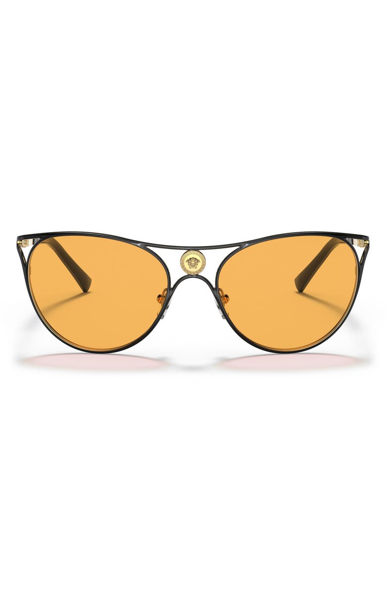 Versace 57mm Cat Eye Sunglasses, Main, color, Black Gold