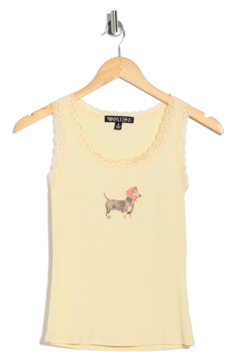 Vinyl Icons Rib Dog Graphic Tank, Alternate, color, Yellow
