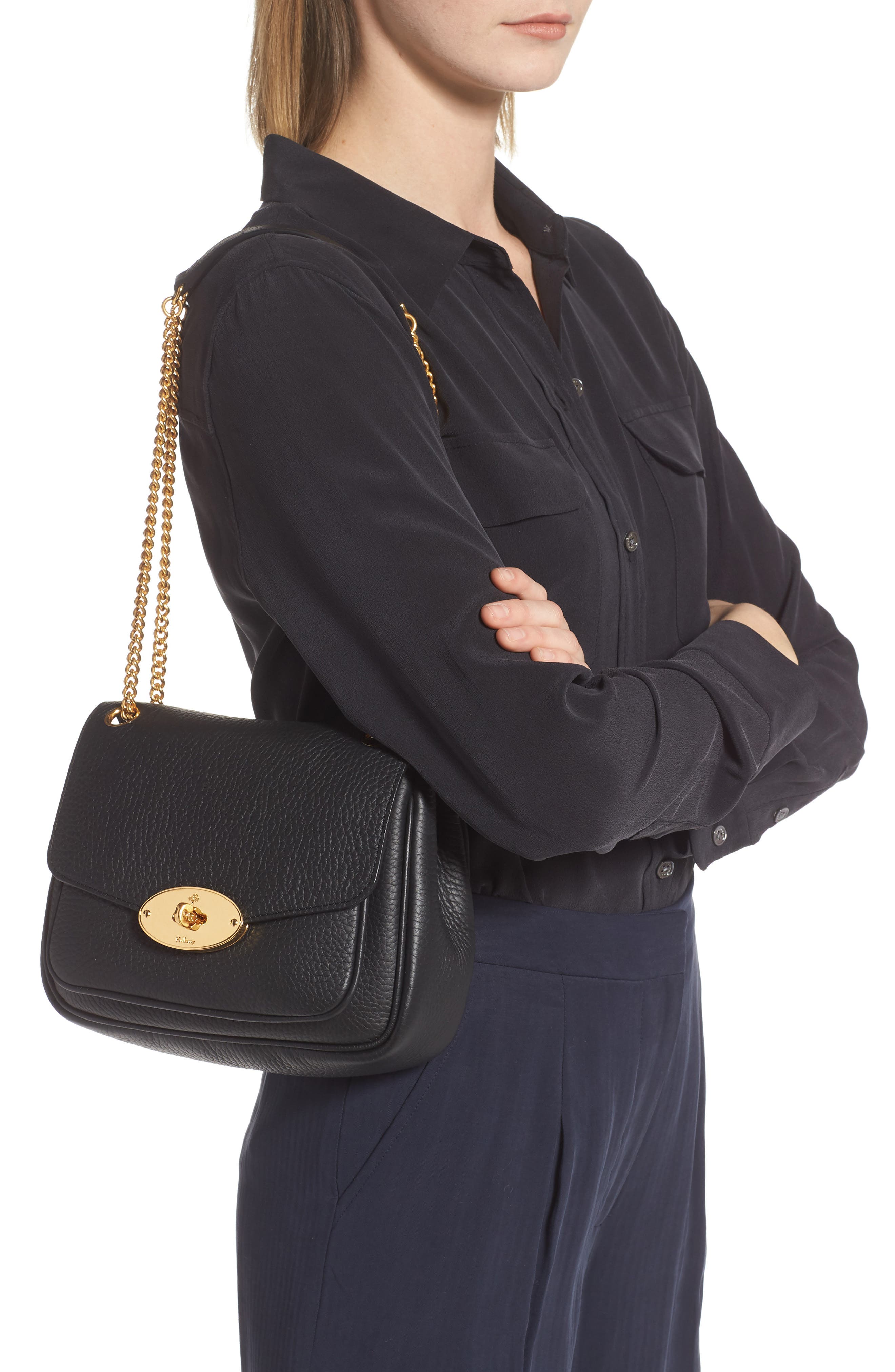 Mulberry Small Darley Leather Convertible Shoulder Bag, Alternate, color, 