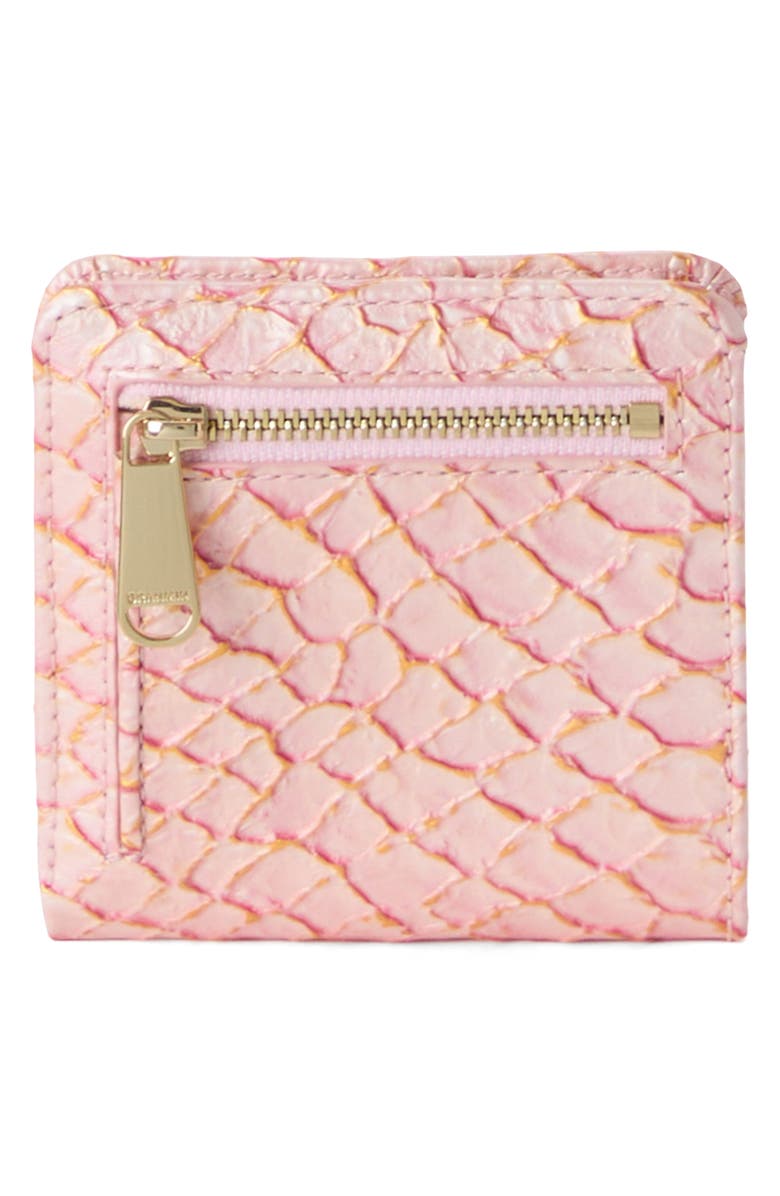 Brahmin Jane Snakeskin Embossed Leather Bifold Wallet, Alternate, color, Pink