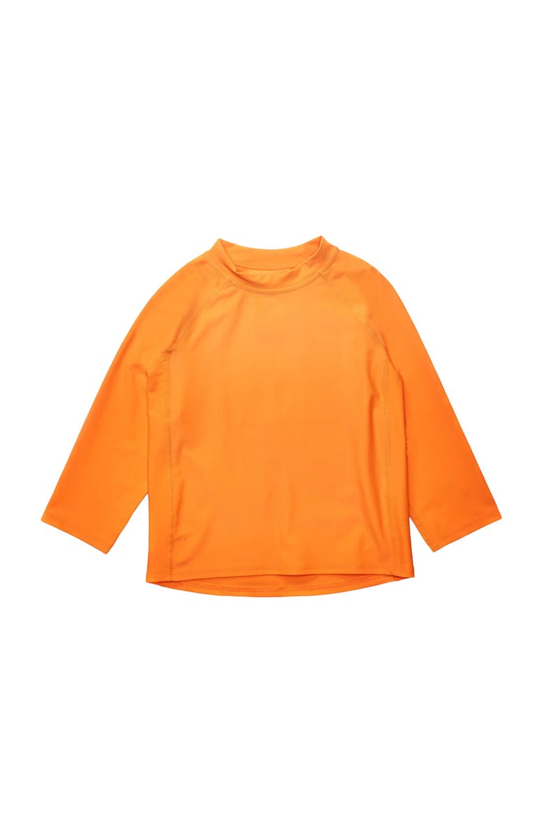 Leveret Kids Long Sleeve Rash Guard, UPF 50+ Swim Shirt, Main, color, Orange