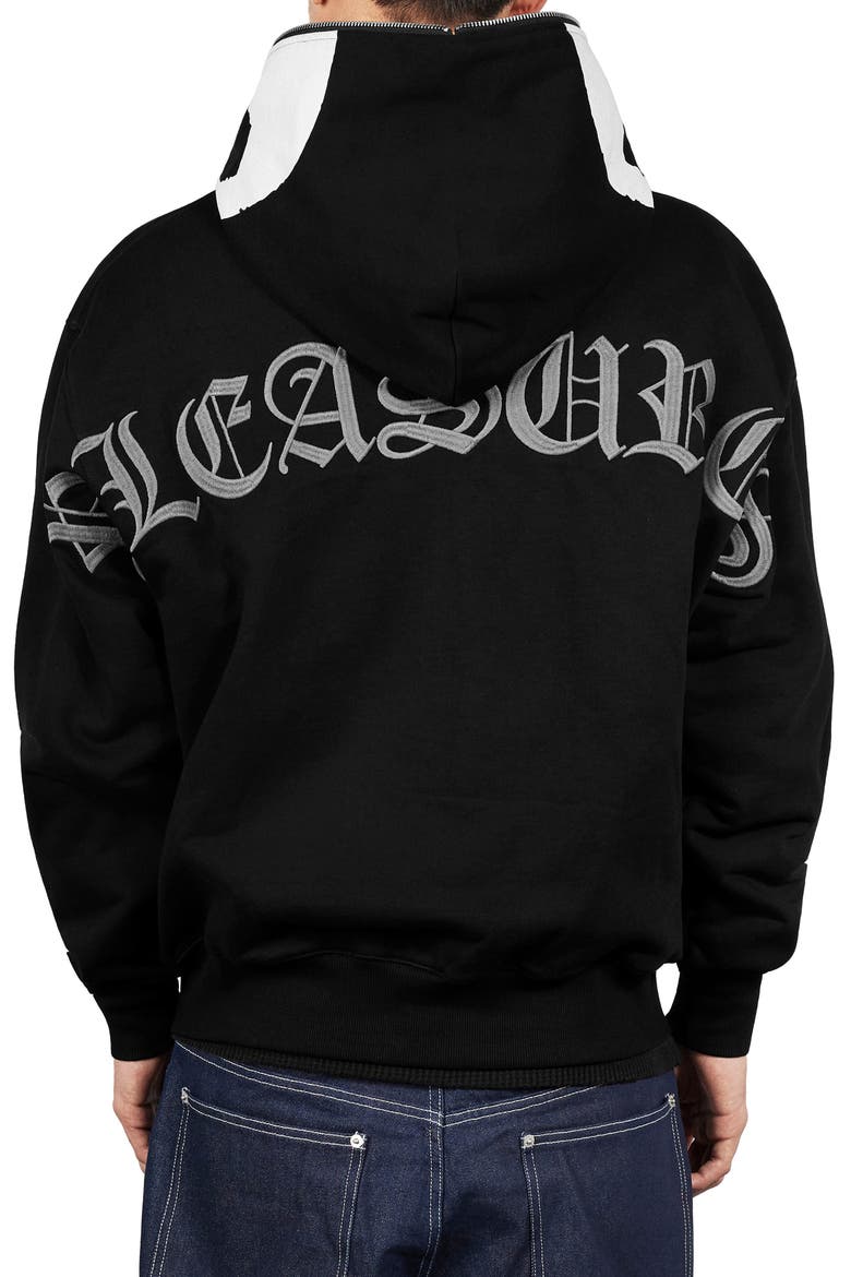 X Zero Skateboards Balaclave Zip Hoodie, Alternate, color, BLACK