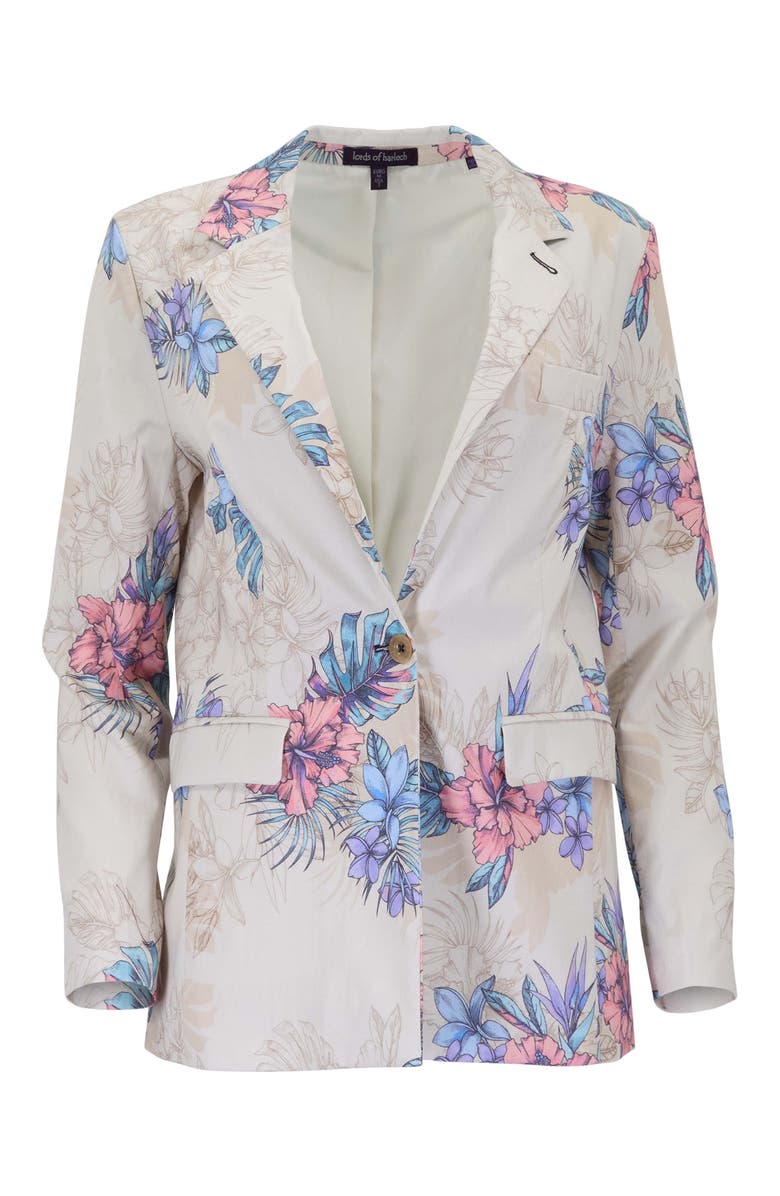 Lords of Harlech Exotic Floral Womens Tailored Blazer, Main, color, Exotic Floral Neutral