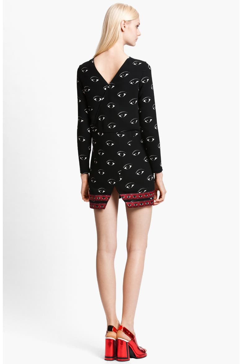 Eye Print Shift Dress, Alternate, color, BLACK